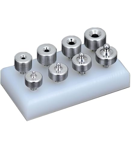 Professional 6-Piece Rivet Die Set - Hardened Steel, 1/4" Body, For 3/32" To 3/16" Rivets, Fits 187 Shank