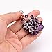 Ginasy Ice Flower Design Drop Dangle Earrings Set 925 Sterling Silver Cluster Crystal Earrings Jewelry for Women Girls (Tassel Purple)