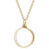 YOIEU Circle Acrylic Cremation Urn Keepsake Ashes Holder Necklace, Stainless Steel Memorial Ash Locket, Simple Urn Pendant Jewelry for Dad Mom Family Souvenir, Commemorative locket for Women Men