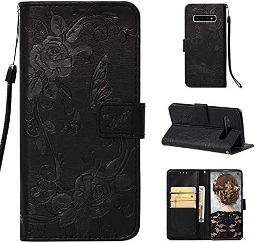 HICYCT Samsung Galaxy S10 Case Cover,Wallet Case Premium Soft PU Leather with Kickstand, Card Slots, Magnetic Closure, Flip Notebook Cover Case for Samsung S10 6.1"(Black)