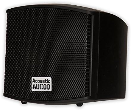 Indoor Audio System with Mounting Brackets - 400 Watts Black Bookshelf Pair