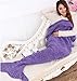 Hughapy Christmas Soft Mermaid Tail Blanket Handmade Living Room Sleeping Blanket For...