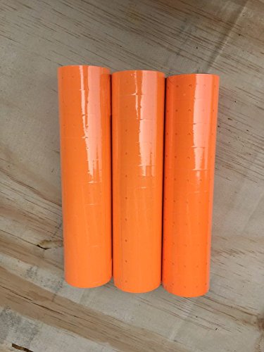 BESTeck 10 Rolls 5000 Price Gun Labels for Mx-5500 White Price Marker Stickers (Orange)