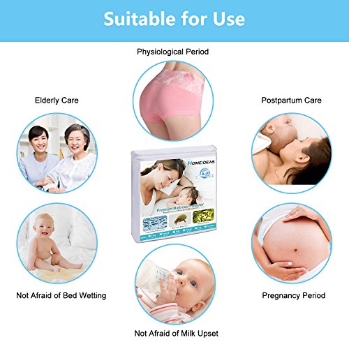 image for HOMEIDEAS Premium Hypoallergenic Mattress Protector - 100% Waterproof 