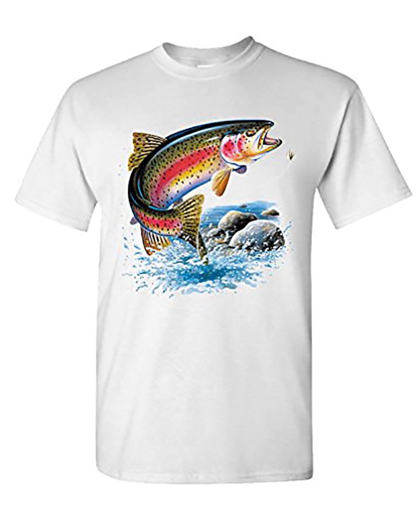 Rainbow Trout Fishing Hunting Fish Stream S T Shirt