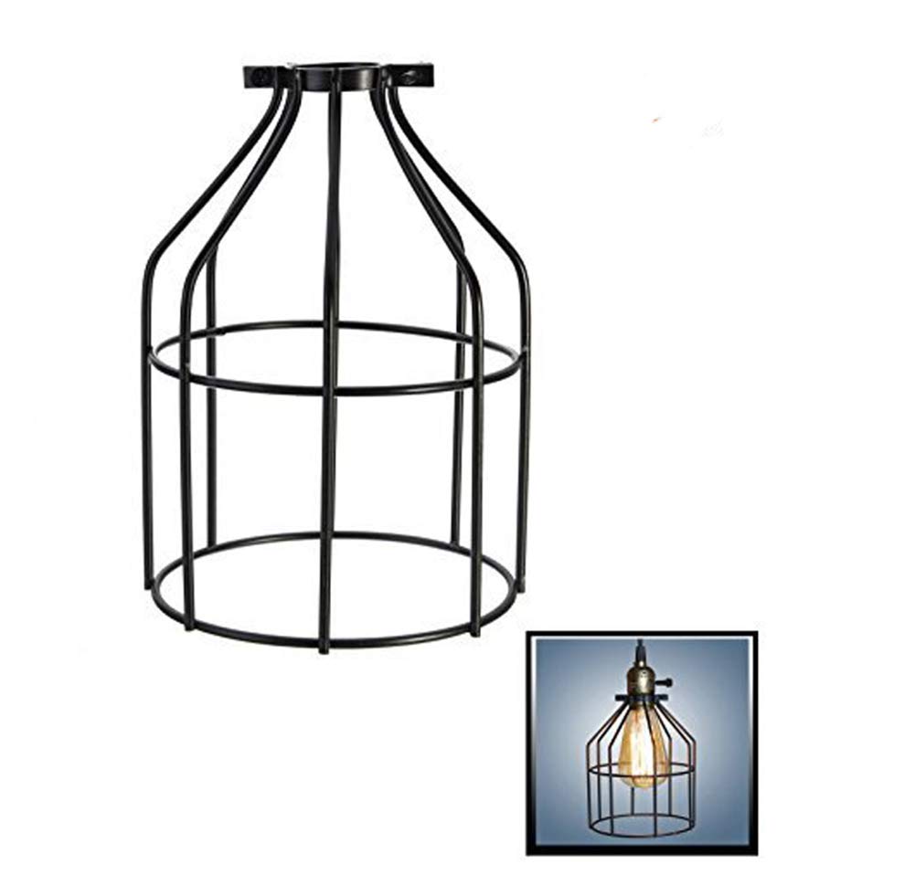 Iron Wire Bulb Cage,niCWhite Industrial Vintage Lamp Holder,Pendant Wire Lamp/Light Guard Cage Lampshades,Clamp On Lamp Guard (Pack of one)
