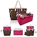 LEXSION Felt Purse Organizer Insert Bag organizer Multi Pocket Bag in Bag Organizer For Tote & Handbag Shaper 8008 Rosy L