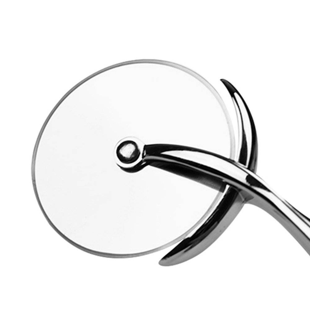 Stainless Steel Pizza Cutter With Round Shape Handheld Pizza Knife Cutter Cake Cut & Slice Thick & Thin Crust Pizza Instantly Super Sharp and Easy to Clean Slicer