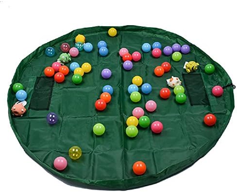 Nylon Toy Storage Bag Organizer Kid Play Mat Portable Lego Organize Foldable Picnic Camping Mattress Shoulder Bag 60 Inches Green