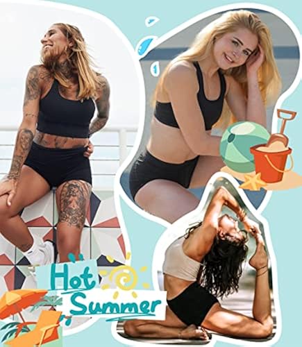GAYHAY High Waisted Biker Shorts For Women - 5-Inch Inseam, Soft Black Spandex For Yoga & Workouts
