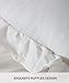 NTBAY Linen 3 Pieces Duvet Cover Set Solid Color with Exquisite Ruffles Design, Breathable, King Size, Ivory