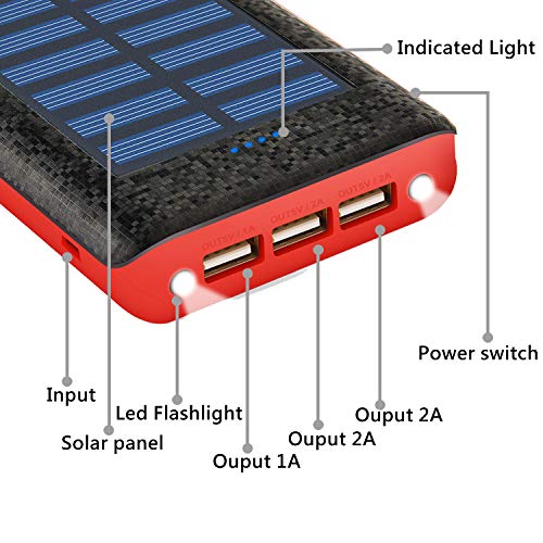 image for Ruipu Solar Charger Portable Charger Power Bank 24000mah Huge Capacity