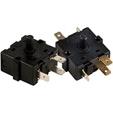 Nawwgy Electric Room Heater 3 Pin 5 Pin Rotary Selector 250V 16A Black Manual Switch