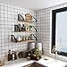 Homemaxs Floating Shelves Wall Mounted Set of 3, Natural Rustic Solid Wood Wall Shelves with 3 Display Modes for Bathroom, Bedroom, Kitchen, Living Room