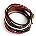 November's Chopin (TM) Unique Charm Colorful Multistrand Leather Adjustable Wrap Bracelet (Red)