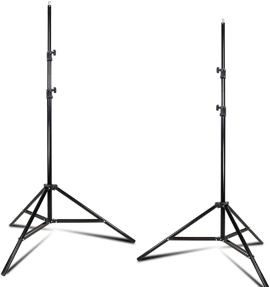 Julius Studio 2-Pack Lighting Stand Tripod Max Height 96 inch, Enhanced Thicker Pole Construction Prevents Wobbling and Bending, 1/4–20 Standard Screw Thread on Top, Photography Video Studio, JSAG274