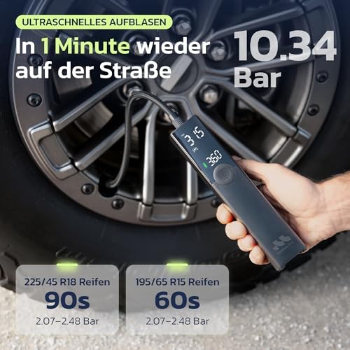 Woowind Premium Luftpumpe, 12V-Kabel, SUV Offroad, Auto-Stopp, 10.3BAR 3