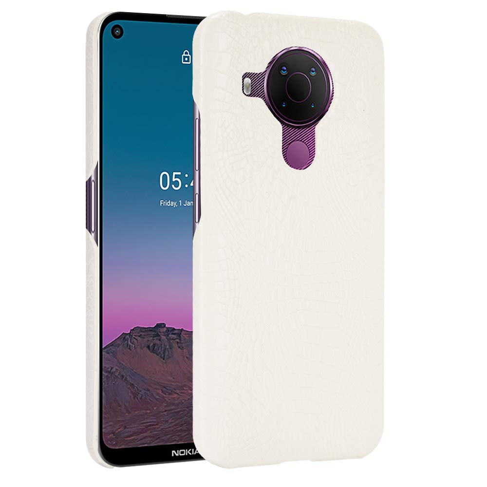 COQUE Case for Nokia 5.4,Crocodile texture phone case for Nokia 5.4(White)