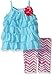 Youngland Girls' Blue Chiffon Top with Chevron Legging Set
