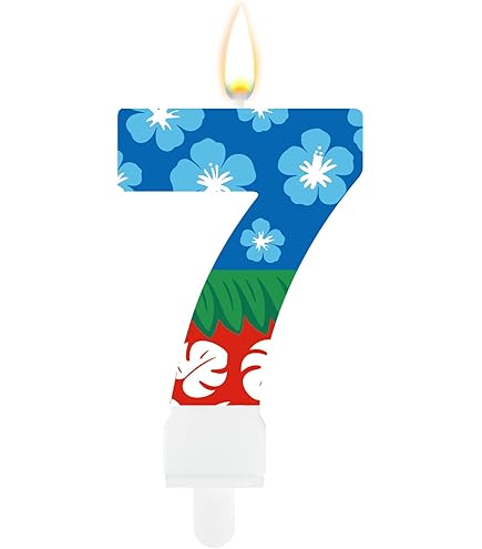 MTLEE Cartoon Number 7 Birthday Candle - Blue & Yellow Wax Cake Candle For Parties