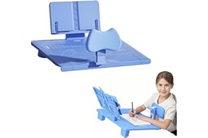 chislim Sitting Posture Corrector for Kids,Student Desktop Writing Board with Book Stand,Height Adjustable,Prevent Myopia,Fits Most Study Tables (Blue)