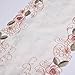 homand'o Pink Rose Embroidery Table Runner Leaf Jacquard 11 by 67 Inches Spring Summer Decoration