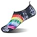 Womens and Mens Water Shoes Barefoot Quick-Dry Aqua Socks for Beach Swim Surf Yoga Exercise (Rainbow, L)