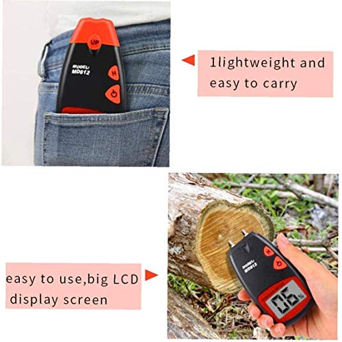 XINGDONG Holzfeuchtigkeitszähler Luftfeuchtigkeit Prüfdetektor Feuchtigkeitsprüfdetektor mit LCD-Display für Wände… – Bild 6