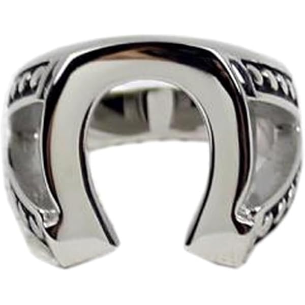 Men's Sterling Silver Horseshoe Ring – CZ Good Luck Ring, Size 11, Made In USA - View #5
