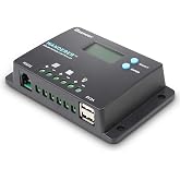 Renogy Wanderer 10A PWM Solar Charge Controller 12/24V for Solar Panels | 50V PV input, AGM/Gel/Flooded (auto), Li (manual), LCD, overcharge/ short protection, negative ground, temp comp, for RVs
