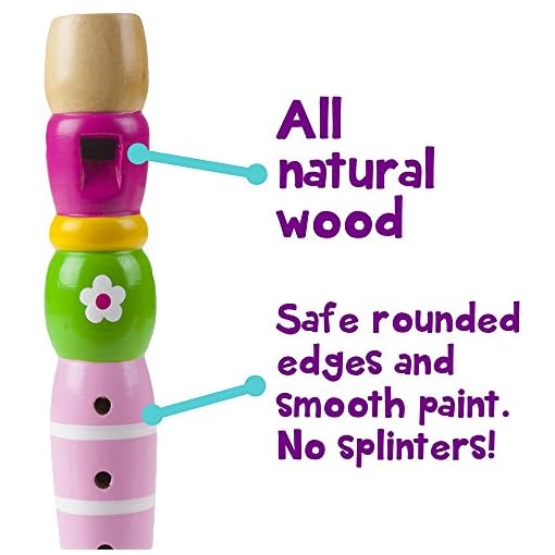 5-piece Wooden Instrument Set for Kids | Princess Pollywog's Music Makers Playset of Toddler Musical Instruments | Includes Tambourine, Maraca, Recorder, and Noisemakers | Child Size Learning Toys - Image 6