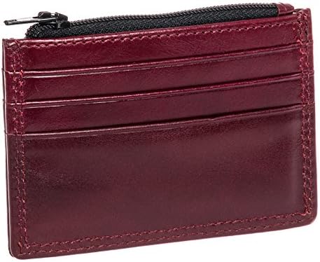 Mens Leather Hemlock Ultra Slim Zip Card Case Wallet