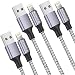 iPhone Charger,BESWASUD Lightning Cable 3pack 6ft Extra Long Nylon Braided Syncing and Fast Charging Cord Compatible with iPhone Xs MAX/XR/XS/X/8/7/Plus/6S/6/SE/5S/5C/iPad primary