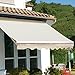 XtremepowerUS Patio Manual Retractable Sun Shade Awning - Tan (12' x 10')