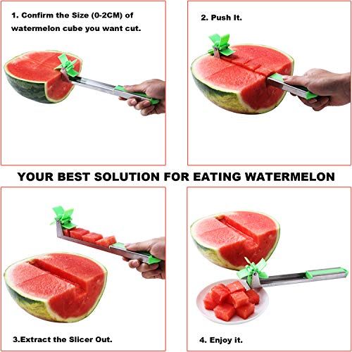 Yueshico Stainless Steel Windmill Watermelon Slicer Cutter Knife Corer Fruit Vegetable Tools Kitchen Gadgets with Melon Baller