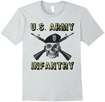 Mens US Army Infantry Tshirt Large Heather Grey