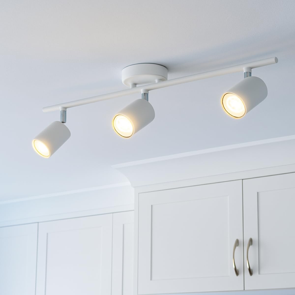 CGC Lighting Modern Contemporary Design Adjustable Heads GU10 Ceiling Spot Lights (White, Triple Bar)