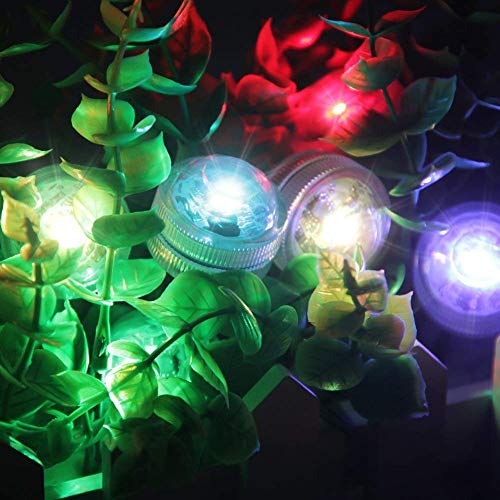 HOOFUN Underwter Submersible LED Lights for vase Fish Tank,with Remote Control Battery Operated Aquarium Light,Best Party Decor Lights for of Tub,Pond,Fountain,Waterfall,Aquarium,Vase Base (10pack)