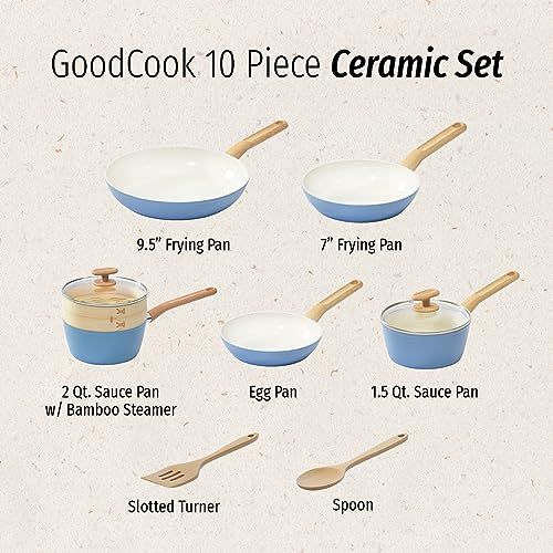 GoodCook 10Piece Healthy Ceramic TitaniumInfused Induction Cookware