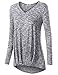 Timeson Womens Shirts and Blouses Long Sleeve, Ladies Petite Clothing Blouse Dressy Basic Casual T Shirt XXL Grey