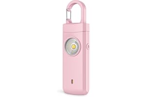 ANKOSHUN Rechargeable Personal Alarms for Women - Christmas Birthday Gifts for Women, Stocking Stuffers for Teen Girl, Daughter, Safety Keychain Flashlight, Siren Alarm, Travel College Essentials (Pink)