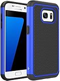S7 Case, LK [Shock Absorption] [Drop Protection] Hybrid Dual Layer Armor Defender Protective Case Cover for Samsung Galaxy S7 (Blue)