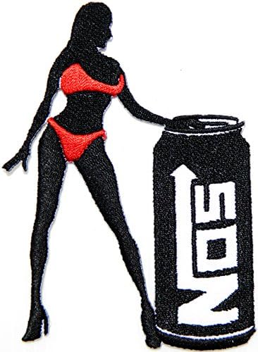 NOS NITROUS Sexy Lady Logo Sign Sponsor Motorsport Racing Race Biker Car Motorcycle Team Patch Iron on Applique Embroidered T shirt Jacket Costume BY SURAPAN (orange)