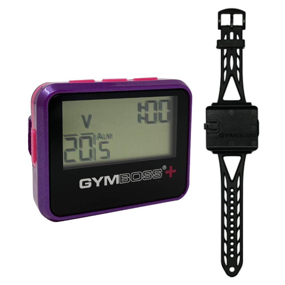 Gymboss PLUS Interval Timer and Stopwatch Watch Strap - Bundle (Violet/Pink)