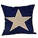 Set of 4 Patriotic American Flag July 4th Inspired Throw Pillow Covers,Stars and Stripes Vintage USA Flag Cotton Linen Pillow Cases Cushion Covers Square 18X18 Inch (Style 4)