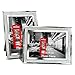 Amazing Roo 5x7 Glass Picture Frame Set of 2, Glitter Frame Made to Display 5x7 Photo for Table Top