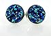 Summerfield Collection Silver-tone Metallic Faux Druzy Stone Stud Earrings 12mm (Blue)