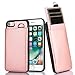 CaseHaven iPhone 7 Wallet Case, Pull-out Tab, 3 Card Holder ID Slot, Protective Leather Drop Protection Card Case For iPhone 7 (4.7 inch) - Rose Gold
