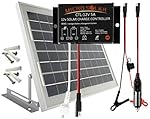 MicroSolar - 10W Solar Panel Charging Kit for 12v Battery /// Plug & Play /// Solar Charge Contoller Included - Braket Included - 18 Feet Waterproof Wire - Optional 16.4 Feet Extension Wire - Cigarette Plug with Fuse - Alligator Clips with Fuse ----- Car & Boat Battery Maintainer