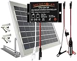 MicroSolar - 10W Solar Panel Charging Kit for 12v Battery /// Plug & Play /// Solar Charge Contoller Included - Braket Included - 18 Feet Waterproof Wire - Optional 16.4 Feet Extension Wire - Cigarette Plug with Fuse - Alligator Clips with Fuse ----- Car & Boat Battery Maintainer